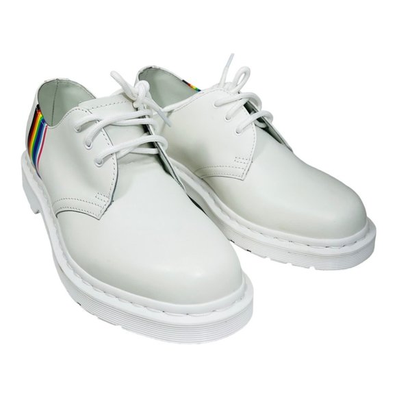 Dr Martens AirWair 1461 For Pride White with Rainbow Accent Unisex US M 7, W 8 - Picture 4 of 13